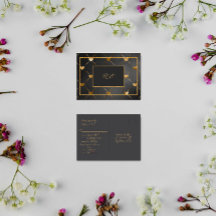 Elegante zwarte en gouden harten RSVP