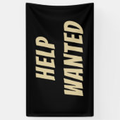 Elegante zwarte en gouden HELP GEWENST banner op m (Verticaal)