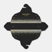 Elegante zwarte en gouden huwelijksgunstdoos bedankdoosjes (Uitgevouwen)