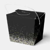 Elegante zwarte en gouden huwelijksgunstdoos bedankdoosjes (Achterkant)