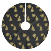 Elegante zwarte en gouden kerstboomvoet kerstboom rok (Voorkant)