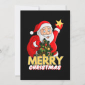 Elegante zwarte en gouden kerstfeestuitnodiging kaart (Achterkant)