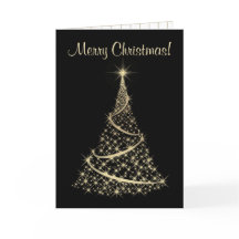 Elegante Zwarte en Gouden Kerstkaart