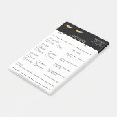 Elegante zwarte en gouden Lash Client Post-it® Not Notes (Schuin)