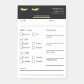 Elegante zwarte en gouden Lash Client Post-it® Not Notes (Voorkant)