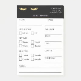 Elegante zwarte en gouden Lash Client Post-it® Not Notes