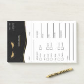 Elegante zwarte en gouden Lash Client Post-it® Not Notes (Op bureau)