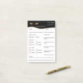Elegante zwarte en gouden Lash Client Post-it® Not Notes (Op bureau)