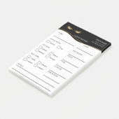 Elegante zwarte en gouden Lash Client Post-it® Not Notes (Schuin)