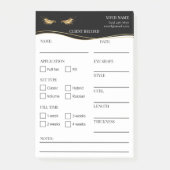 Elegante zwarte en gouden Lash Client Post-it® Not Notes (Voorkant)