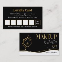 Elegante zwarte en gouden loyaliteitskaart voor vi