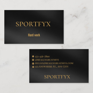 Elegante zwarte en gouden minimalistische visiteka visitekaartje