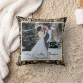 Elegante zwarte en gouden namaak glitters foto tro kussen (Deken)