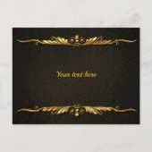 Elegante zwarte en gouden sjabloon, aanpassen, briefkaart (Voorkant)