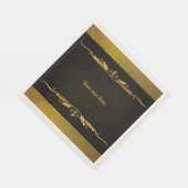 Elegante zwarte en gouden sjabloon, aanpassen, servet (Hoek)