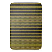 Elegante zwarte en gouden streep badmat (Voorkant Verticaal)