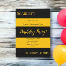 Elegante zwarte en gouden strepen Luxe verjaardag