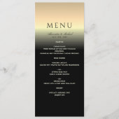 Elegante zwarte en gouden trouwmenu menu (Voorkant)