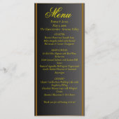 Elegante zwarte en gouden trouwmenu menu (Voorkant)