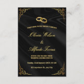 Elegante zwarte en gouden trouwuitnodiging informatiekaartje (Voorkant)