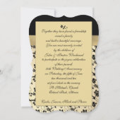 Elegante zwarte en gouden uitnodiging voor 50-jari (Achterkant)