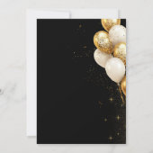 Elegante zwarte en gouden verjaardagsdiner uitnodi kaart (Achterkant)