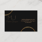 Elegante zwarte en gouden visitekaartjes (Achterkant)