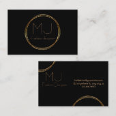 Elegante zwarte en gouden visitekaartjes (Voorkant / Achterkant)