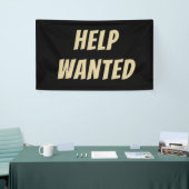 Elegante zwarte en gouden "WERK GEZOCHT" banner op (Beurs)