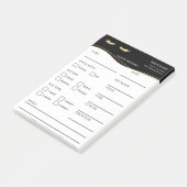 Elegante zwarte en gouden Wimper Client Post-it® N Notes (Schuin)