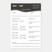 Elegante zwarte en gouden Wimper Client Post-it® N Notes (Voorkant)