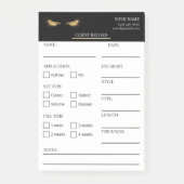 Elegante zwarte en gouden Wimper Client Post-it® N Notes (Voorkant)