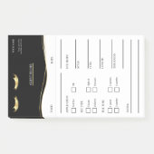 Elegante zwarte en gouden Wimper Client Post-it® Notes (Voorkant)