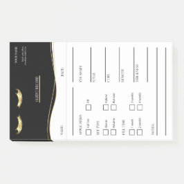 Elegante zwarte en gouden Wimper Client  Post-it®  Notes