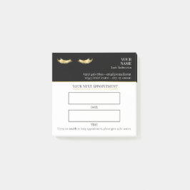 Elegante zwarte en gouden wimperafspraak post-it® notes