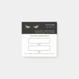 Elegante zwarte en gouden wimperafspraak post-it® notes
