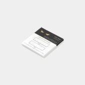 Elegante zwarte en gouden wimperafspraak post-it® notes (Schuin)