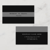 Elegante zwarte en grijze eenvoudige visitekaartje (Voorkant / Achterkant)