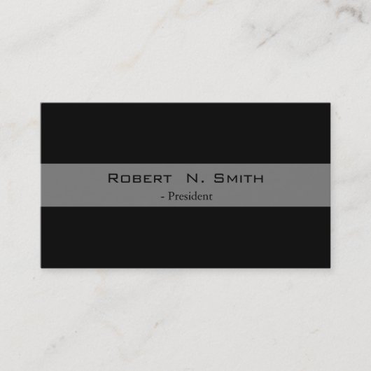 Elegante zwarte en grijze eenvoudige visitekaartje (Voorkant)