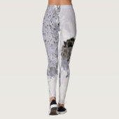 Elegante zwarte en grijze Limelight Hydrangea Leggings (Achterkant)