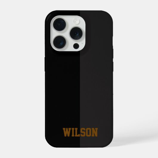 Elegante zwarte en grijze monogram naam telefoonho iPhone hoesje (Achterkant)