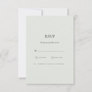 Elegante zwarte en groene Sage RSVP-kaart RSVP Kaartje