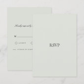 Elegante zwarte en groene Sage RSVP-kaart RSVP Kaartje (Voorkant / Achterkant)