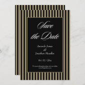 Elegante zwarte en groene strepen Bewaar de datum Kaart (Voorkant / Achterkant)