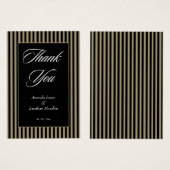 Elegante zwarte en groene strepen Dank u kaart (Voorkant /achterkant)
