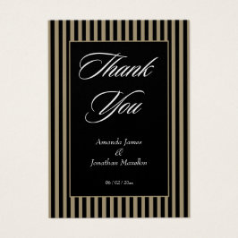 Elegante zwarte en groene strepen Dank u kaart