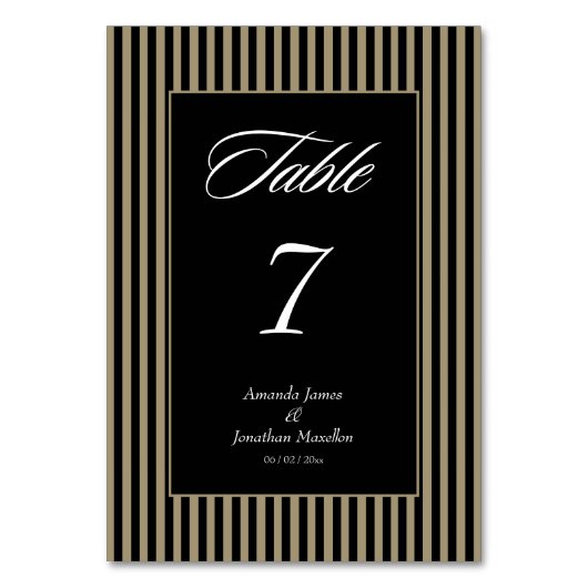 Elegante zwarte en groene strepen kaart (Voorkant)