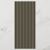 Elegante zwarte en groene verticale strepen trouwj menu (Achterkant)