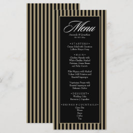 Elegante zwarte en groene verticale strepen trouwj menu