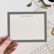 Elegante zwarte en ivoorkleurige houndstooth-monog